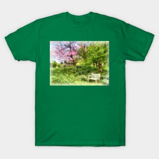 Spring - Daffodils by Bench T-Shirt